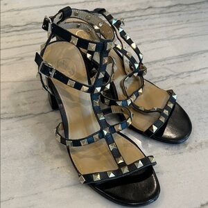 Ash Black gold Studded Strappy gladiator Heels